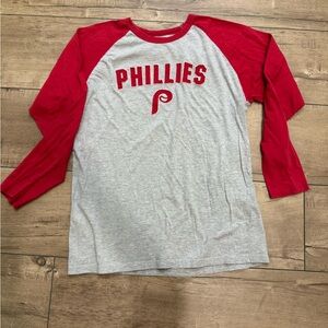 Wright & Ditson Red and Gray Phillies Baseball Tee